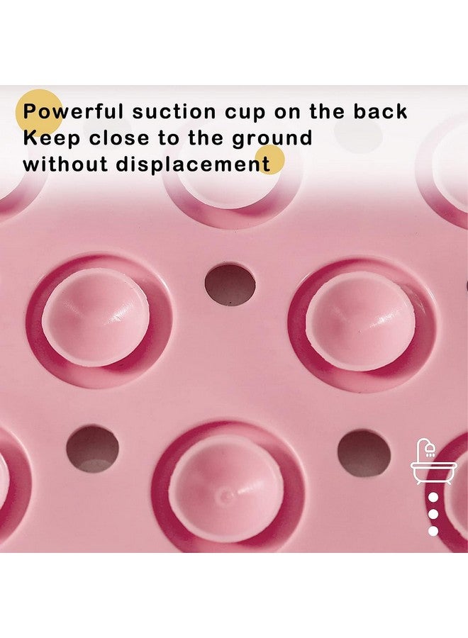 JUGTE Anti Skid Mat for Bathroom Floor Shower mats for Bathroom Anti Slip with Foot Scrubber Bath mat Anti Slip with Suction Cups & Drain Holes (70x35 Cm) (Pink) - Image 5