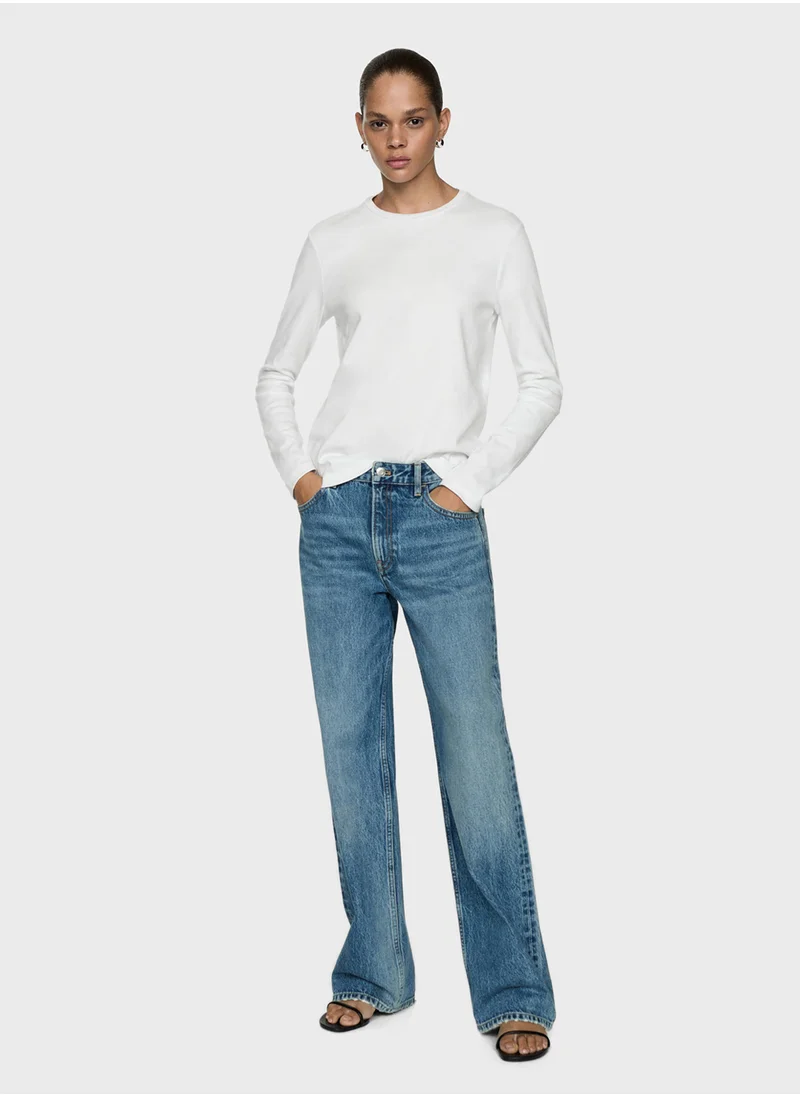 مانجو Biri Crew Neck Long Sleeve Top