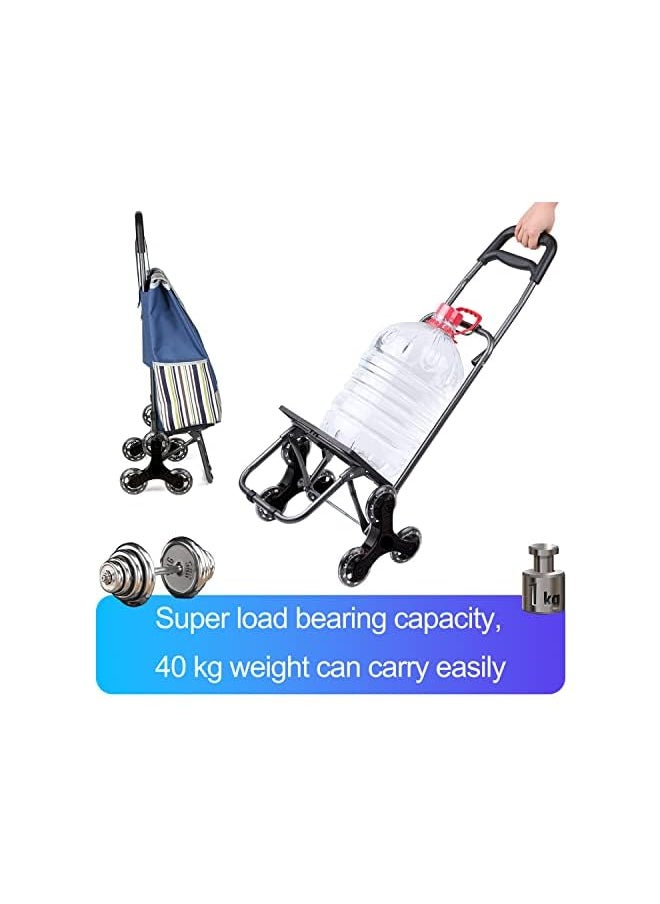 Occuwzz - Shopping Cartfoldable Cart Stair Climber Shopping Trolley Cart Crystal Wheel Trolley Grocery Cart - Image 1