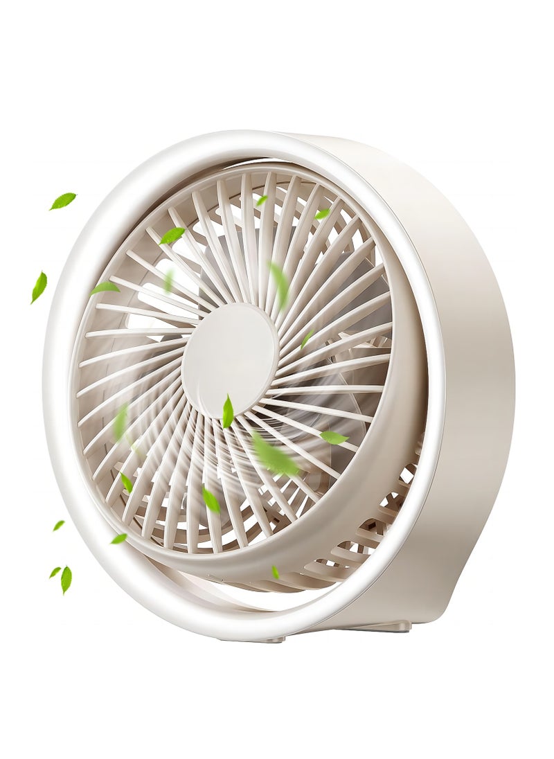Generic Mini USB Fan,Battery Cordless Desk Fan,Portable Fan with 3 Speeds Setings,Quiet Operation Fan with LED Light and 180° Rotate Table Fan for Bedroom Home Office Outdoor Travel  - Image 1