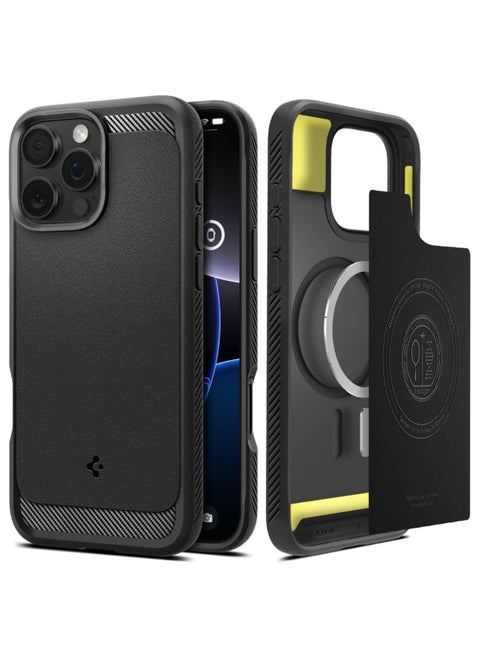 Spigen Rugged Armor MagFit Designed for iPhone 16 Pro Max Case (2024) Compatible with MagSafe - Matte Black