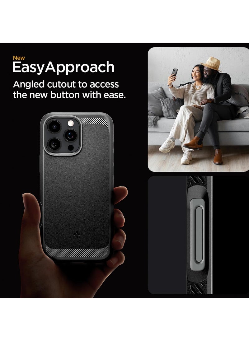 Spigen - Spigen Rugged Armor MagFit Designed for iPhone 16 Pro Max Case (2024) Compatible with MagSafe - Matte Black - Image 1