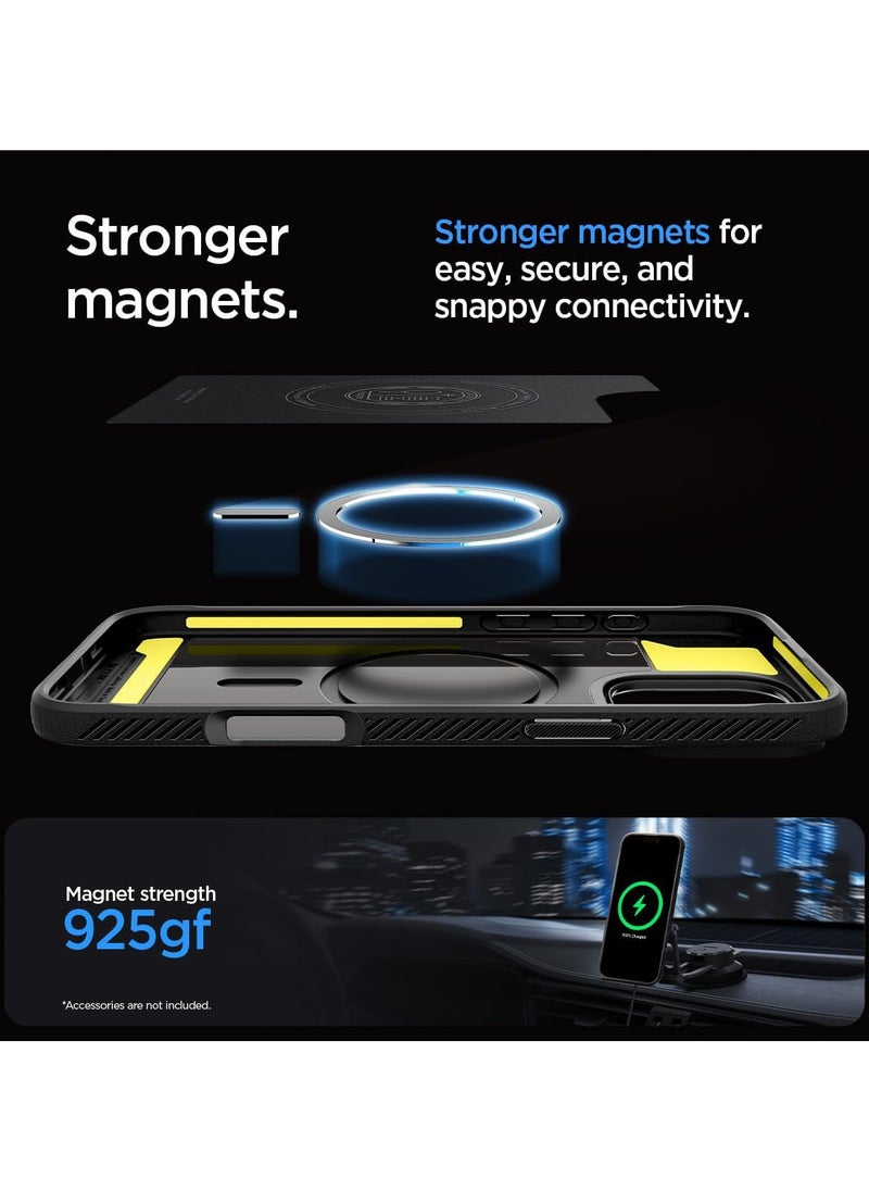 Spigen - Spigen Rugged Armor MagFit Designed for iPhone 16 Pro Max Case (2024) Compatible with MagSafe - Matte Black - Image 1