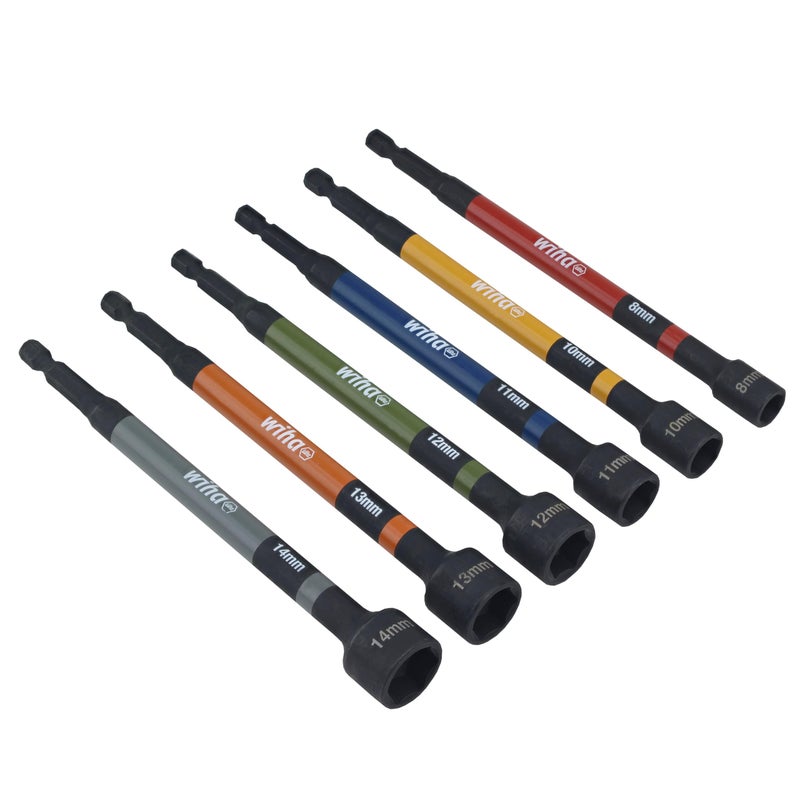 Wiha 70487 Magnetic Nut Setter Set, 6 Piece Metric, Color Coded, 1/4-Inch Hex Drive, Impact Rated - Image 5