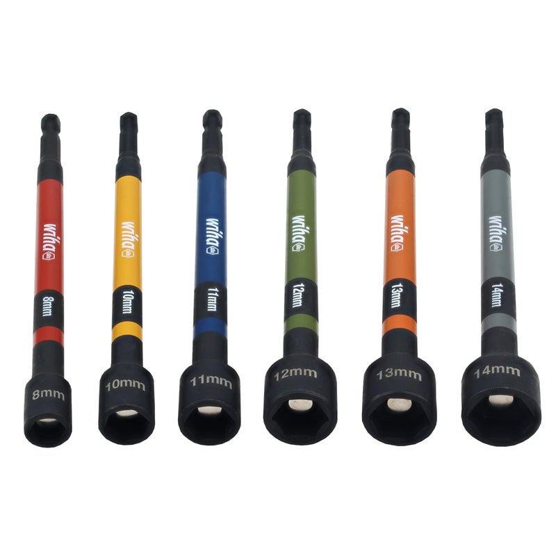 Wiha 70487 Magnetic Nut Setter Set, 6 Piece Metric, Color Coded, 1/4-Inch Hex Drive, Impact Rated - Image 4