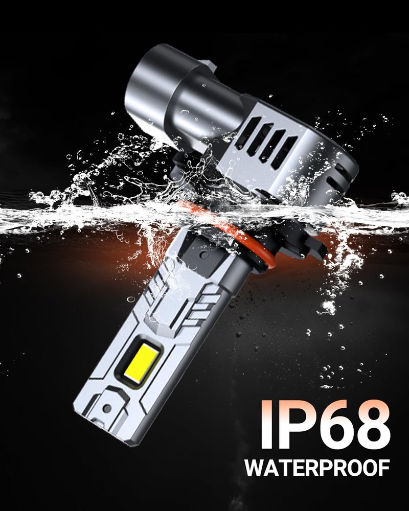 SEALIGHT 9005 9006 Bulbs 10,0000LM Higher Brightness 6500k Cool White with Cooling Fans, 9005/HB3 Light 9006/HB4 Powersports LED Fog Lights 52W High Power 1:1 Design, 4 Pack - Image 5