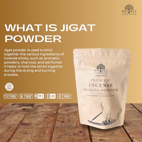 Devinez Natural Jigat for Agarbatti Making - 200gm | Natural & Organic Dhoopbatti Powder for Incense Sticks | A Grade Powder | Ideal for Doopbatti Cone, Sambrani, Agarbatti - Image 4