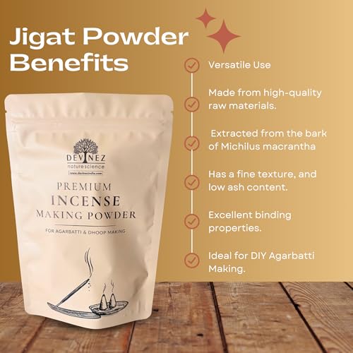 Devinez Natural Jigat for Agarbatti Making - 200gm | Natural & Organic Dhoopbatti Powder for Incense Sticks | A Grade Powder | Ideal for Doopbatti Cone, Sambrani, Agarbatti - Image 5