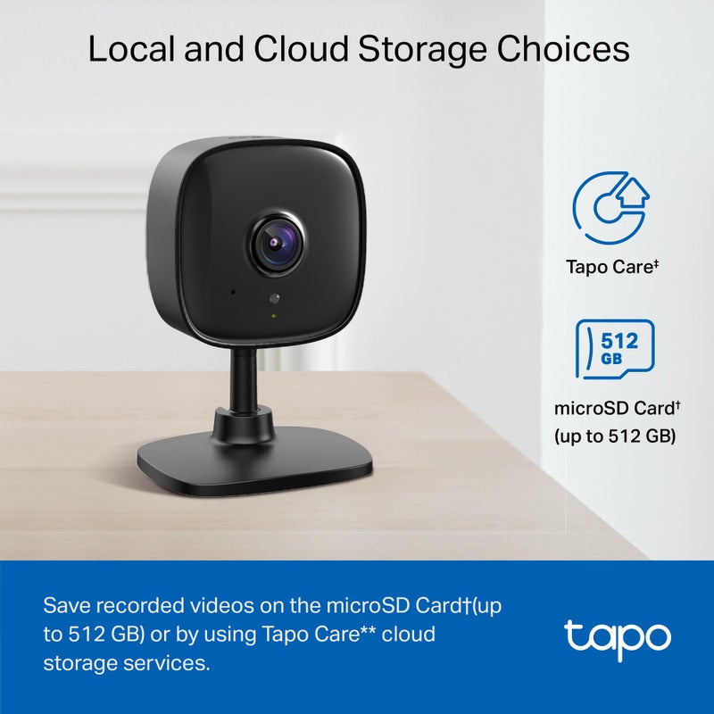 Tapo 1080P Indoor Wired Security Camera - Works as a Baby Monitor & Pet Camera, Motion Detection, 2-Way Audio, Siren, Night Vision, Subscription-Free Local Storage or Optional Cloud, C101(4-Pack) - Image 4