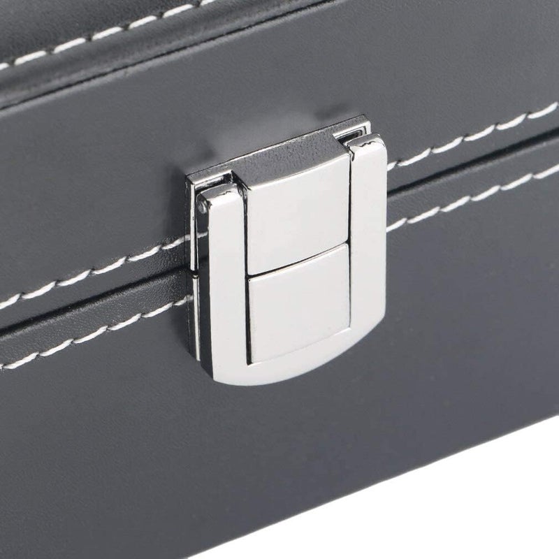 OTIPORTER Watch Storage Box Leather Jewelry Storage Organizer Case Portable Watch Case Holder Transparent Window Watch Collection With Lock Wrist Watch Display Box Storage Holder (2 Slot Watch Box) - Image 5