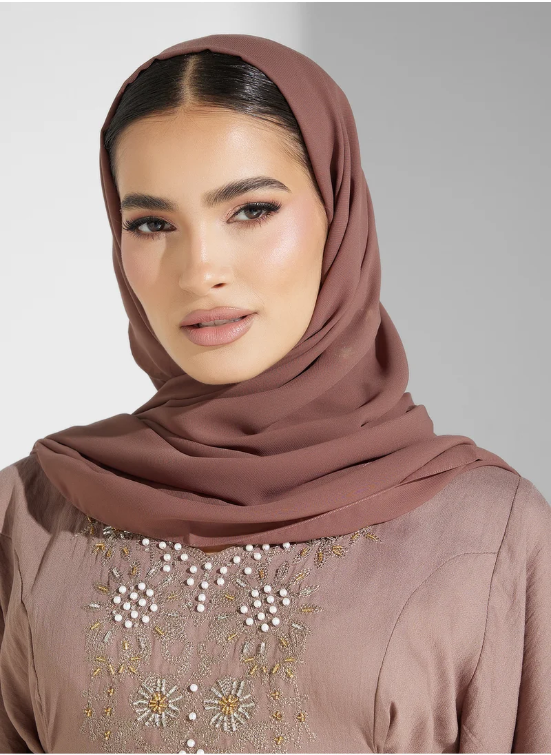 hayas closet Embroidered Flared Sleeve Abaya