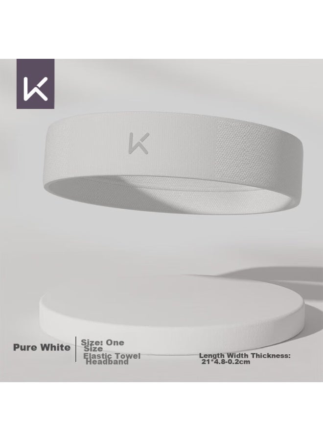 Keep Sports Sweatband For Women, Sweat-absorbing Running Headband, Yoga Headband For Men, Fitness Headband, Pure White - Image 1