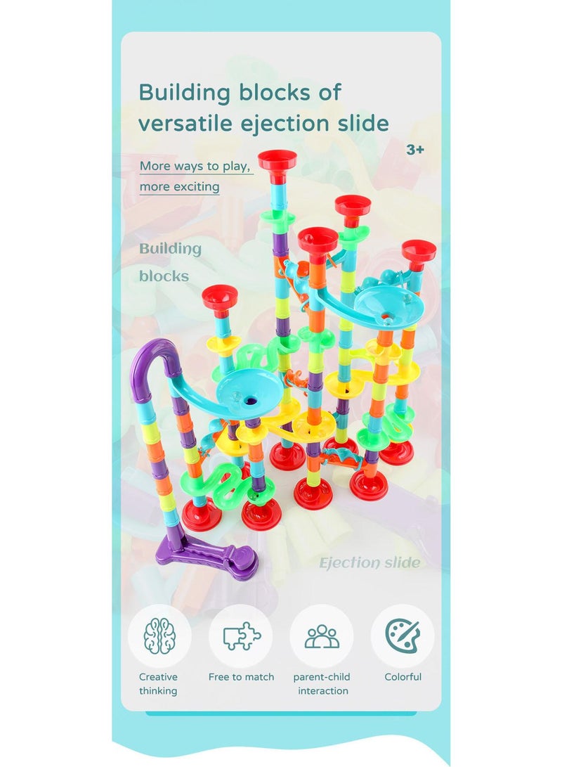 Marble Run Set For Kids, 113Pcs Marble Maze Track Race Game, Construction Buliding Blocks Toys, Stem Maze Educational Race Game, Birthday Gifts For Boys Girls Age 3 To 12 - Image 3