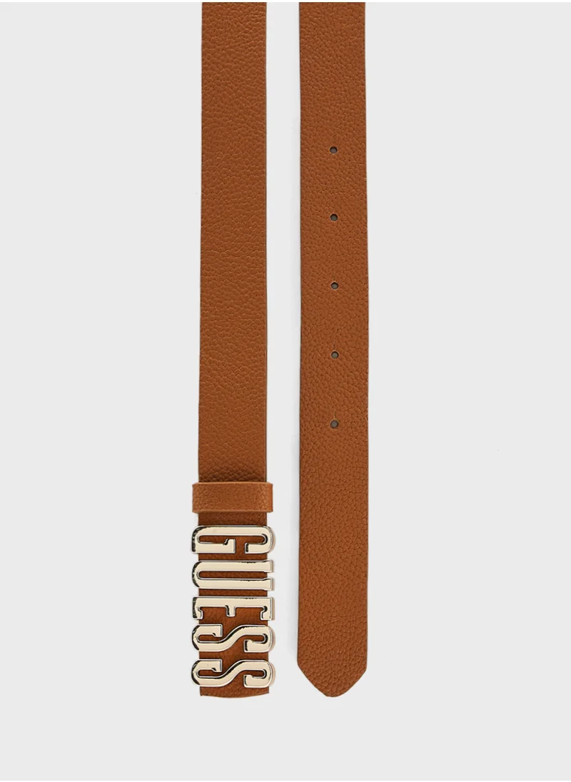 جس Logo Detailed  Allocated  Hole Belt