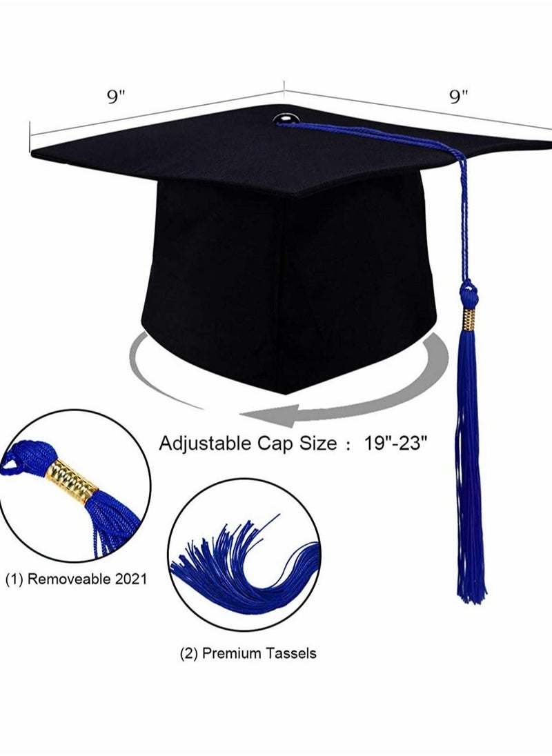 Captaintech Graduation Cap with Tassel for High School and College Black Matte Grad Graduation Cap Adjustable Unisex Adult Graduation Cap Topper Mortar Board Graduation Ceremony Hat Graduation Party Ceremony  - Image 2