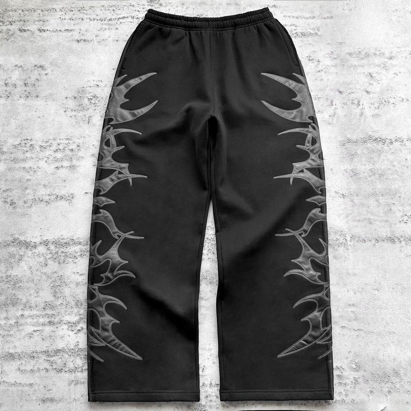 Chic Streetwear Punk Print Hoodie Y2K Unisex Jacket Black Trousers - Image 1