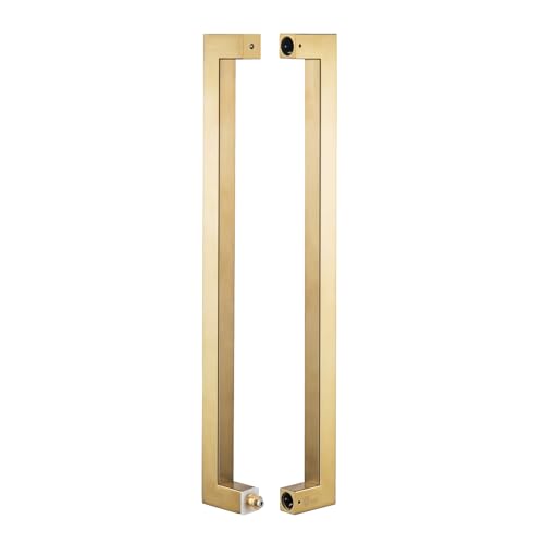 TOGU TGR3030 Heavy Duty Commercial Grade 600mm24 inches SquareRectangle Shape Solid 12mm Thick Stainless Steel 304 Push Pull Door Handle Satin Gold Finish - Image 3