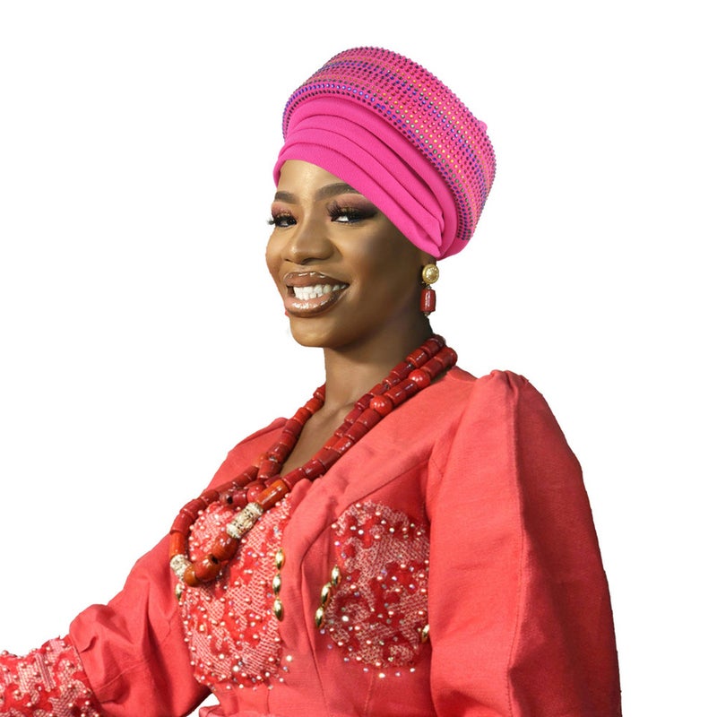 New Turban Cap Three Layer Braid Floral Ten Color Hat - Image 1