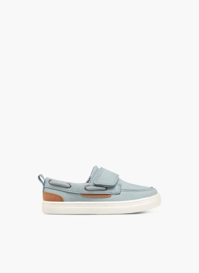 جونيورز Panelled Slip-On Loafers With Hook And Loop Closure