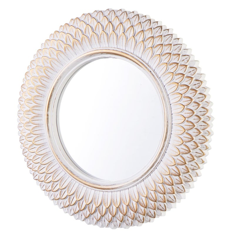 HiempTru Round Decorative Wall Mirror, White Circle Mirror for Bedroom, Entryway, Living Room, Decorative Modern Wall Decor - Image 1