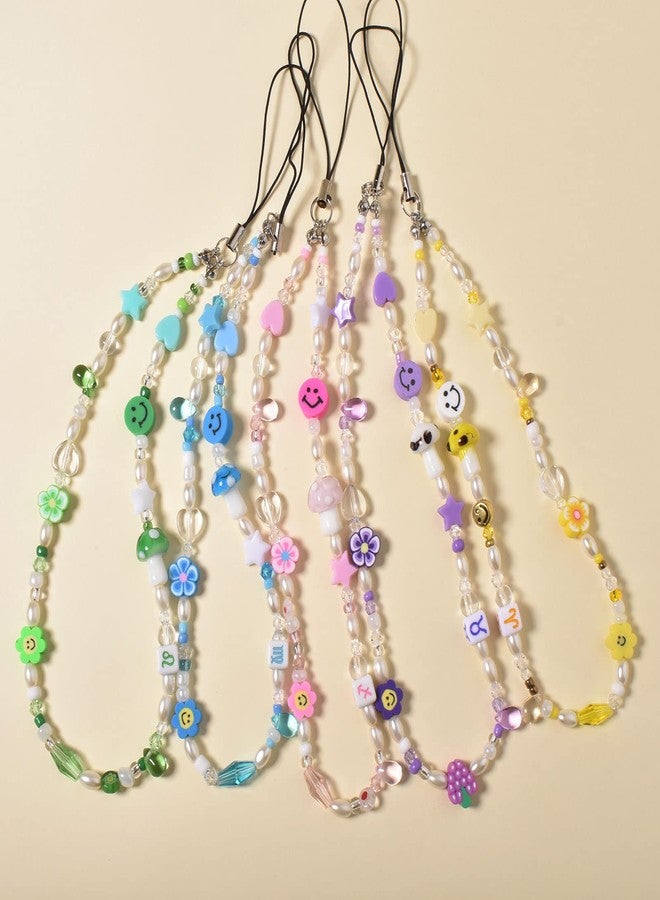 AULSIEY Beaded Phone Charms Strap Purple Phone Charm Chain Cute Phone Charm Kawaii Cell Phone Lanyard Wrist Strap Phone Beads Bracelet Strap Phone Keychain Charm-Purple Aquarius - Image 4