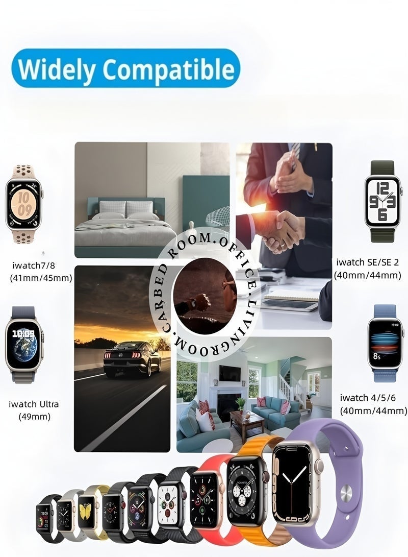 إتش إل تيك أبرز الملامح: متوافق مع جميع السلاسل - يعمل شاحن Apple Watch USB-C بسلاسة مع جميع الطرز Series 9 8 7 6 5 4 3 2 Ultra SE (بما في ذلك إصدار 38 مم 40 مم 42 مم 44 مم 45 مم) شحن سريع - يوفر شحنًا عالي السرعة عبر منفذ USB-C ويتم شحنه بالكامل في 2-2.5 ساعة. (ملاحظة: نقترح استخدام محول Apple Watch الأصلي أو محول 5 فولت / 2 أمبير لتجربة شحن سريعة ومستقرة.) موصل USB C: يمكن توصيل سلك شحن الساعة مباشرة بأي منفذ شحن USB C، مثل المحول أو الكمبيوتر المحمول أو بنك الطاقة. صغير الحجم وخفيف الوزن: شاحن الساعة السريع هذا محمول بما يكفي لوضعه في جيبك، ولا يشغل أي مساحة على الإطلاق. ما ستحصل عليه: كابل شحن 1 * 1 متر. نظرة عامة المواصفات: الطول: 3.3 قدم / 1 متر منفذ الشحن: USB C الطرز المتوافقة: لـ Apple Watch Ultra / SE2 / 8 / 7 / 6 / 5 / 4 / 3 / 2 / 1 / SE1. - Image 5