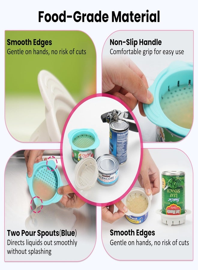 LUVCOSY Magnetic Can Opener Bundle with Can Strainers Fit for 3.0''|3.5''|4.0-inches Can | Quick Drain Can Strainers | Sharp Stainless Steel Cutting Wheel | Easy to Use | 3 PCs Canned Food Duo - Image 4