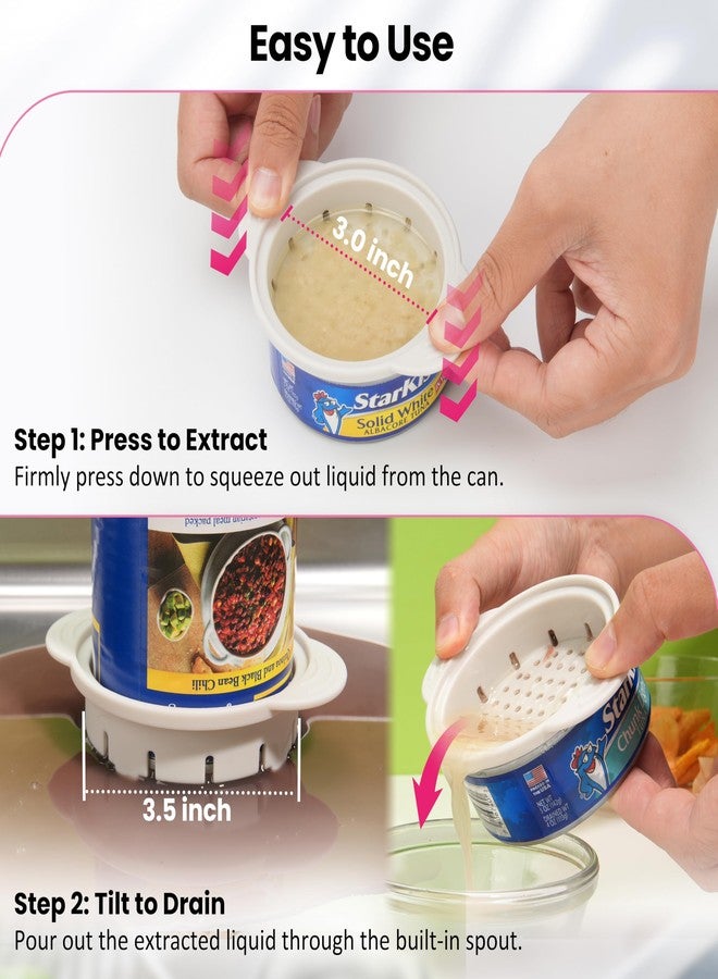 LUVCOSY Magnetic Can Opener Bundle with Can Strainers Fit for 3.0''|3.5''|4.0-inches Can | Quick Drain Can Strainers | Sharp Stainless Steel Cutting Wheel | Easy to Use | 3 PCs Canned Food Duo - Image 5