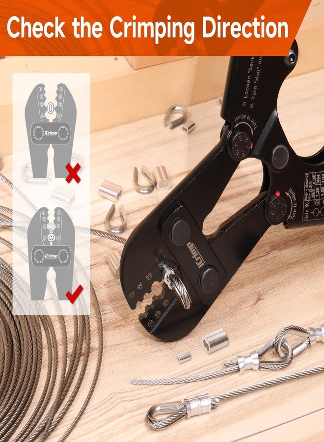 IWISS iCrimp Wire Rope Crimping Tool for Aluminum Oval Sleeves, Double Sleeves, Crimping Loop sleeve from 3/64-inch to 1/8-inch - Image 3