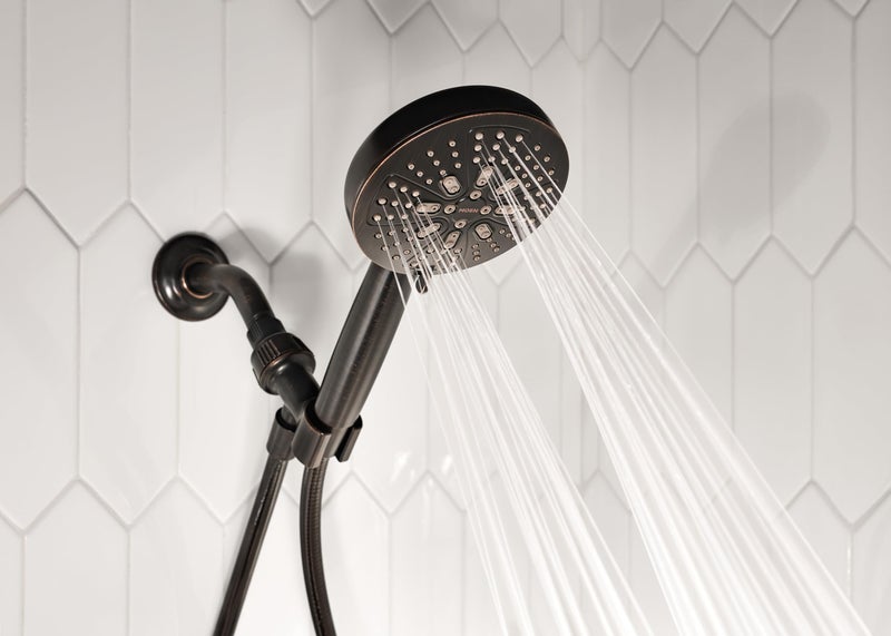 Moen Mediterranean Bronze Hydro Energetix High Pressure Shower Head with Handheld Sprayer Featuring 8 Spray Settings, 200H0BRB - Image 3