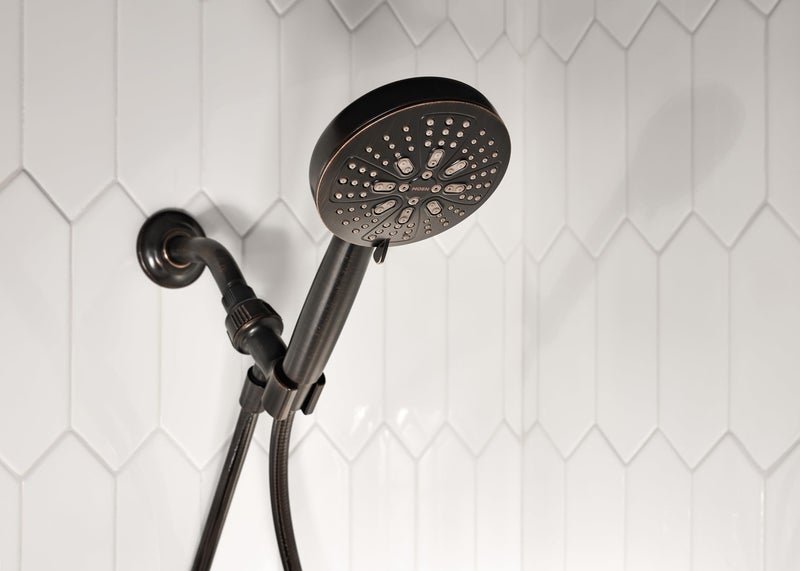 Moen Mediterranean Bronze Hydro Energetix High Pressure Shower Head with Handheld Sprayer Featuring 8 Spray Settings, 200H0BRB - Image 4
