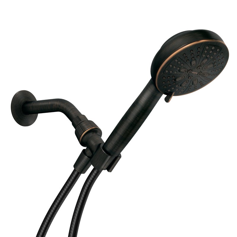 Moen Mediterranean Bronze Hydro Energetix High Pressure Shower Head with Handheld Sprayer Featuring 8 Spray Settings, 200H0BRB - Image 1