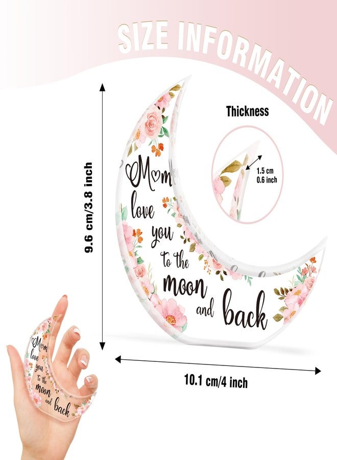 Einanmut Mothers Day Special Gifts for Mom, Mom birthday Gifts from Daughter Son - Thanksgiving Presents for Mom - Acrylic Moon Shaped Decorative Plaque Gifts. - Image 2