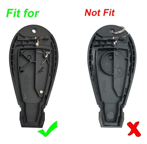Arruweer Key Fob Case Shell fit for Jeep Grand Cherokee 2008-2013 Commander 2008-2010 Dodge Ram Journey Grand Caravan Charger Durango Challenger Magnum Keyless Entry Remote Key Fob (5 Buttons-A) - Image 2