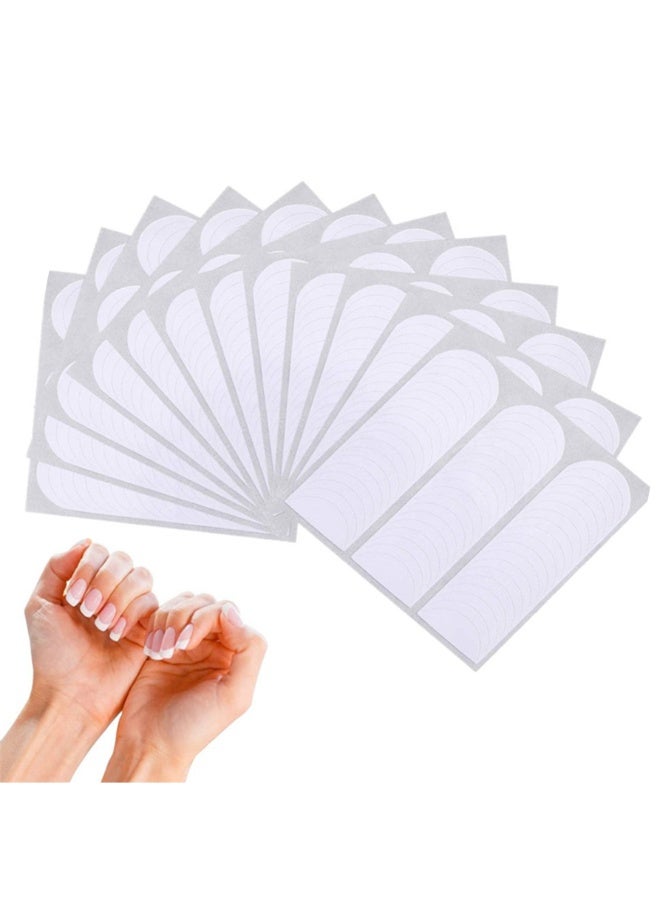 20 ورقة (960pcs) الفرنسية الأظافر ذاتية اللاصق ورقة قالب الأظافر نصيحة ابتسامة خط دليل للسيدات والبنات - تصميم على شكل القمر - Image 1