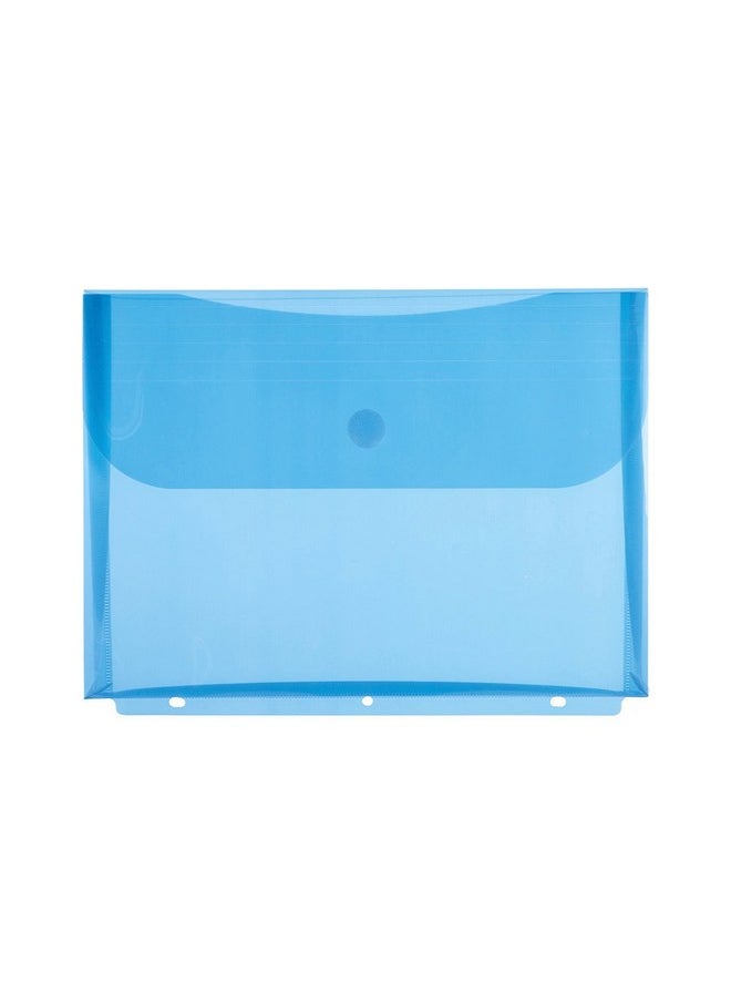 Filexec Poly Envelope Letter Sideload Hook & Loop Closure 3Hole Punched Blue (Pack Of 12) (5008417221)  - Image 1