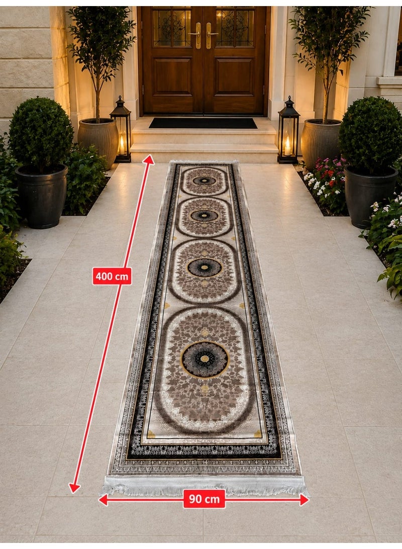 سجاد ممر طويل 400 × 90 سم – نانو سيراميك بخامة ناعمة وتصميم فاخر - Image 2
