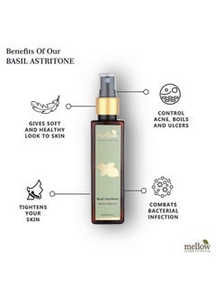 MELLOW Herbals Ayurvedic Basil Astritone Face Toner (100Ml) For Oily & Acne Prone Skin | Tightens Skin | Eucalyptus, Basil, Aloe Vera & Rose Petals | Ayush Certified | Gmo, Paraben And Silicone Free  - Image 4
