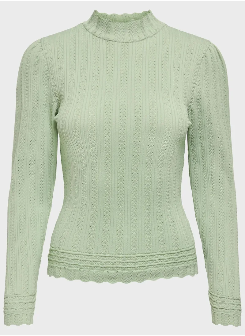 ONLY Knitted Lettuce Hem Sweater