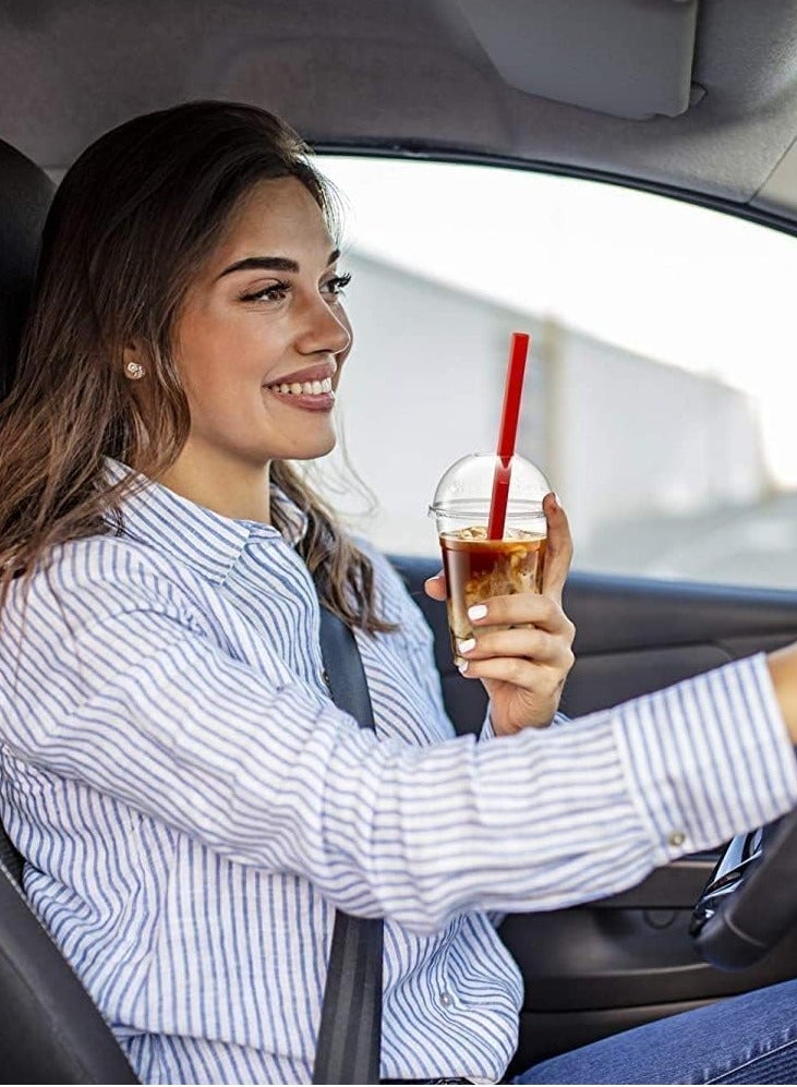 MARKQ Plastic Cups With Dome Lids - Disposable Clear Cups for Cold Drinks, Desserts, Milkshakes, Iced Coffee - Perfect for Slush Cups - Smoothies Cup (500, 12oz) - Image 3