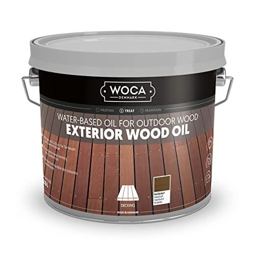 WOCA Denmark - Exterior Wood Oil - Water Based Penetrating Stain for Outdoor Wood Decks, Fences, Siding and Furniture - 2.5L - Hazelnut - Image 2