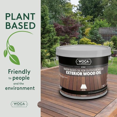 WOCA Denmark - Exterior Wood Oil - Water Based Penetrating Stain for Outdoor Wood Decks, Fences, Siding and Furniture - 2.5L - Hazelnut - Image 5
