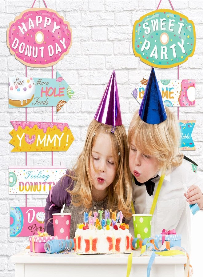 JOLLYSTYLE Donut Party Supplies Hanging Porch Sign Banner - Donut Food Theme Party/Tea/Doughnut Baby Shower/Birthday Party Decorations Favors Paper Door Garland - Image 5