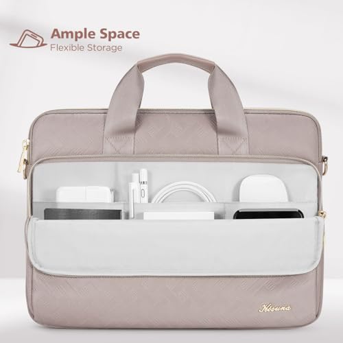 KIZUNA Laptop Sleeve Case 15.6 Inch Computer Shoulder Bag for for 16" MacBook Pro M4/Lenovo IdeaPad Flex 5i Gen 8/Legion Slim 5/Yoga Pro 9i/ThinkBook 16/HP Envy x360/Dell XPS 16/16 Plus,Khaki - Image 2