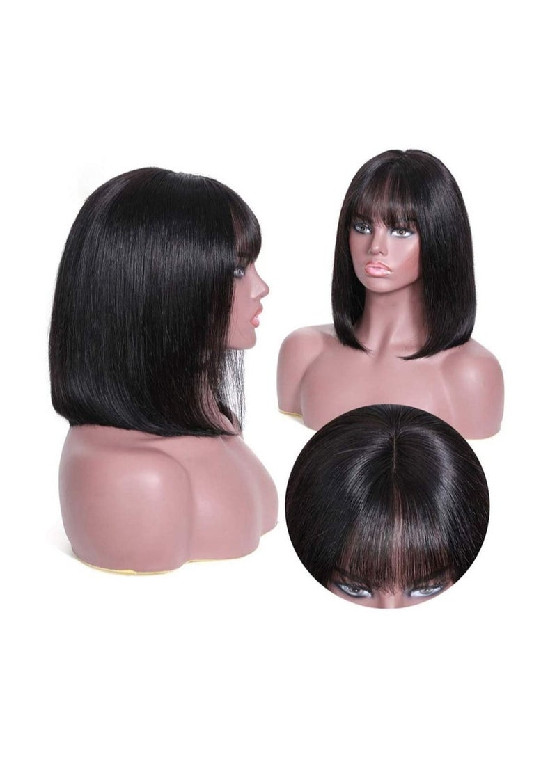 إستيل شعر مستعار قصير بوب مع الانفجارات باروكات شعر بشري برازيلي مستقيم 150٪ كثافة بلا دانتيل أمامي شعر مستعار بدون غراء مصنوع آليًا شعر مستعار بوب للنساء ذوات البشرة السوداء - Image 3