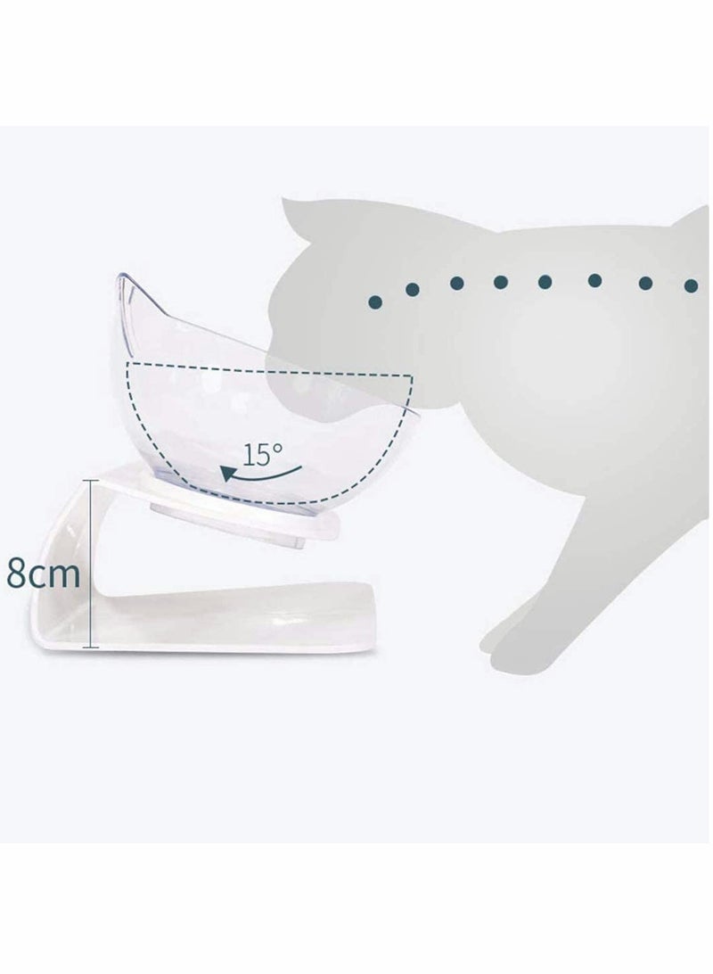 Zikra Elevated Double Cat Bowl, Pet Feeding Bowl, 15¬∞Tilted Raised Pet Bowl Stress-Free Suit for Cats Small Dogs Cat Feeder Cat Feeding Bowl - Image 4