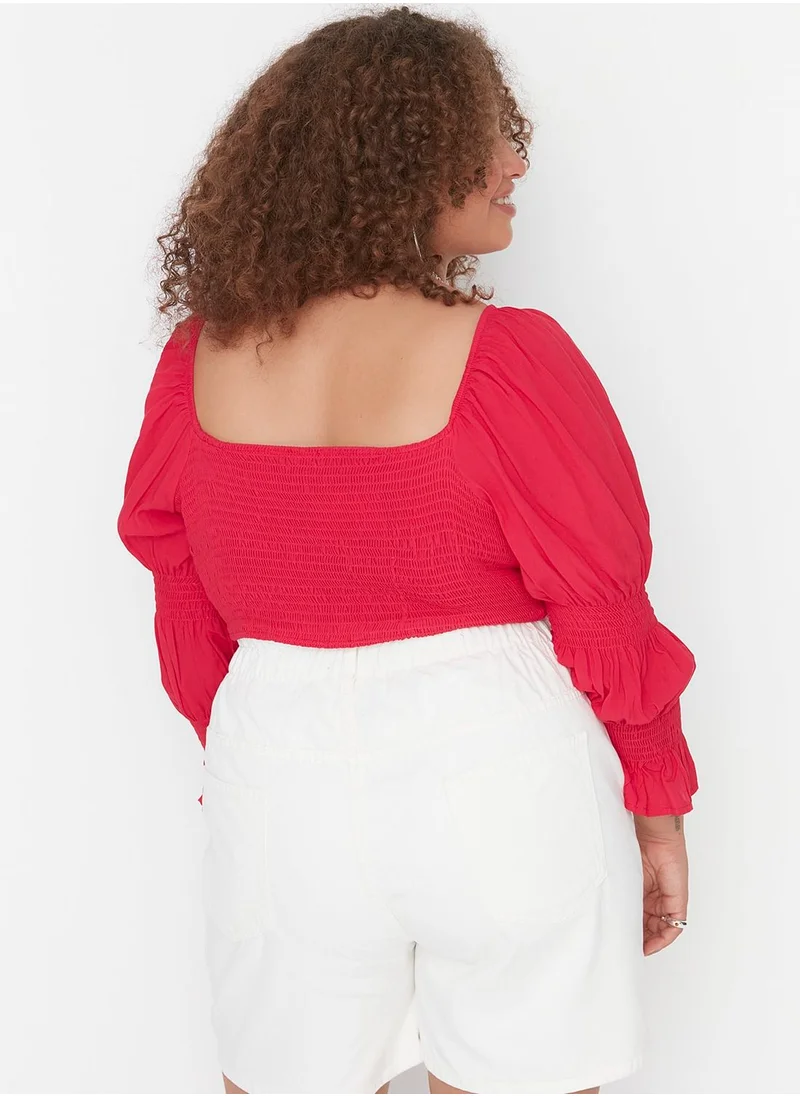 Trendyol Curve Square Neck Crop Top