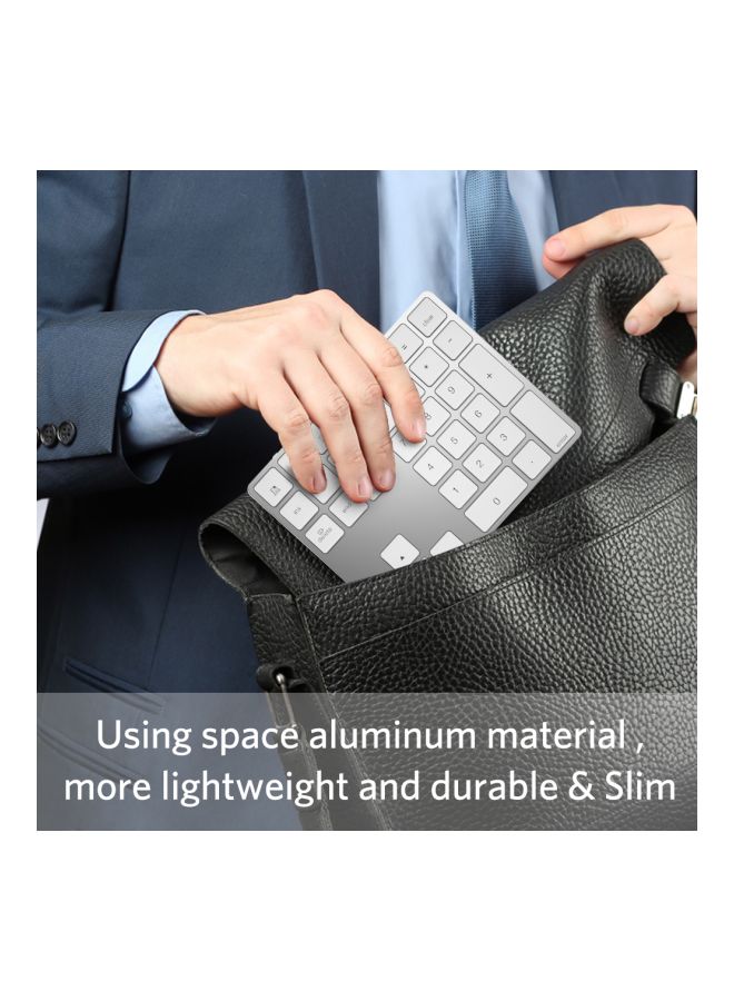 Wireless Numeric Keyboard Silver/White - Image 4