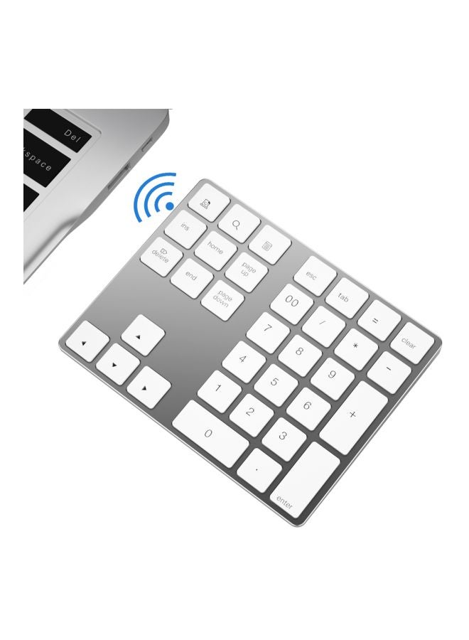 Wireless Numeric Keyboard Silver/White - Image 3