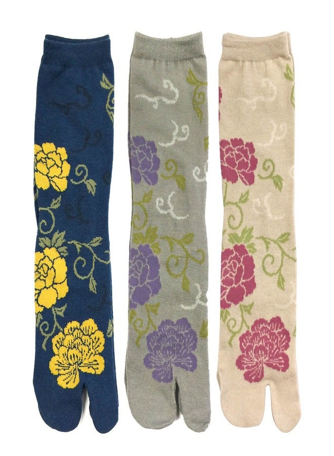 Bowbear Womens 3-Pair Flip-Flop Socks, Floral 2 - Image 1